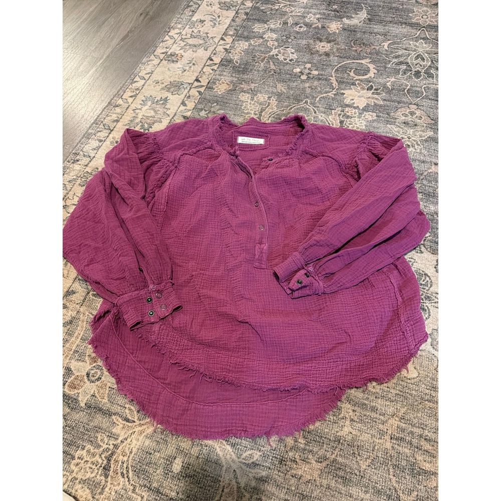 Free People We The Free Purple Beach Day Henley Pullover